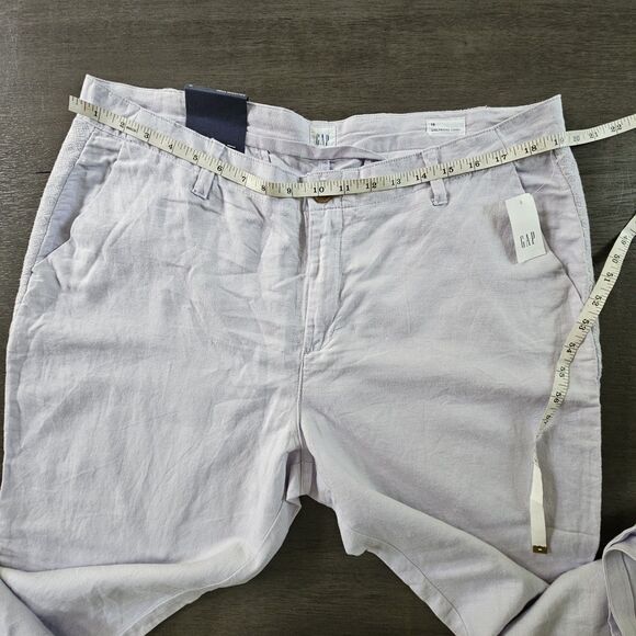 Gap Pants Women’s 16 Lilac Purple Linen Blend Girlfriend Chino Crop Flat Front - Picture 8 of 10